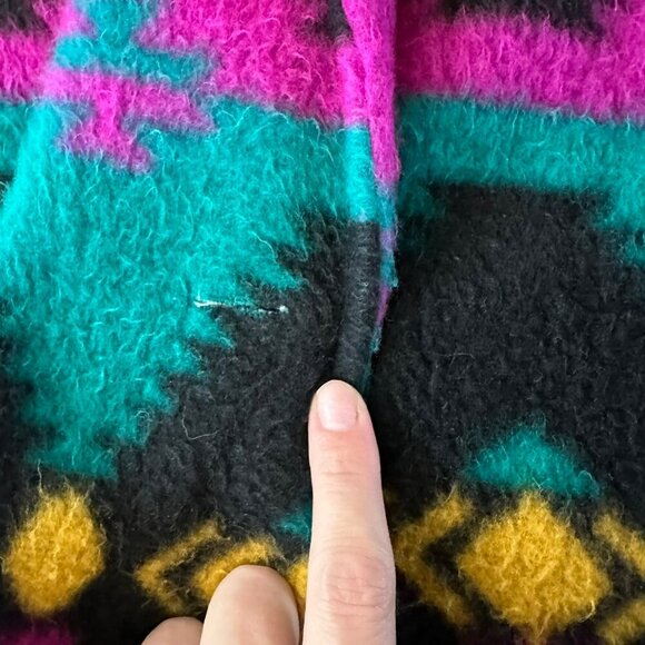 Vintage Village Fair Womens Size M Cardigan Jacket With Aztec Pattern & Pockets - Picture 2 of 7